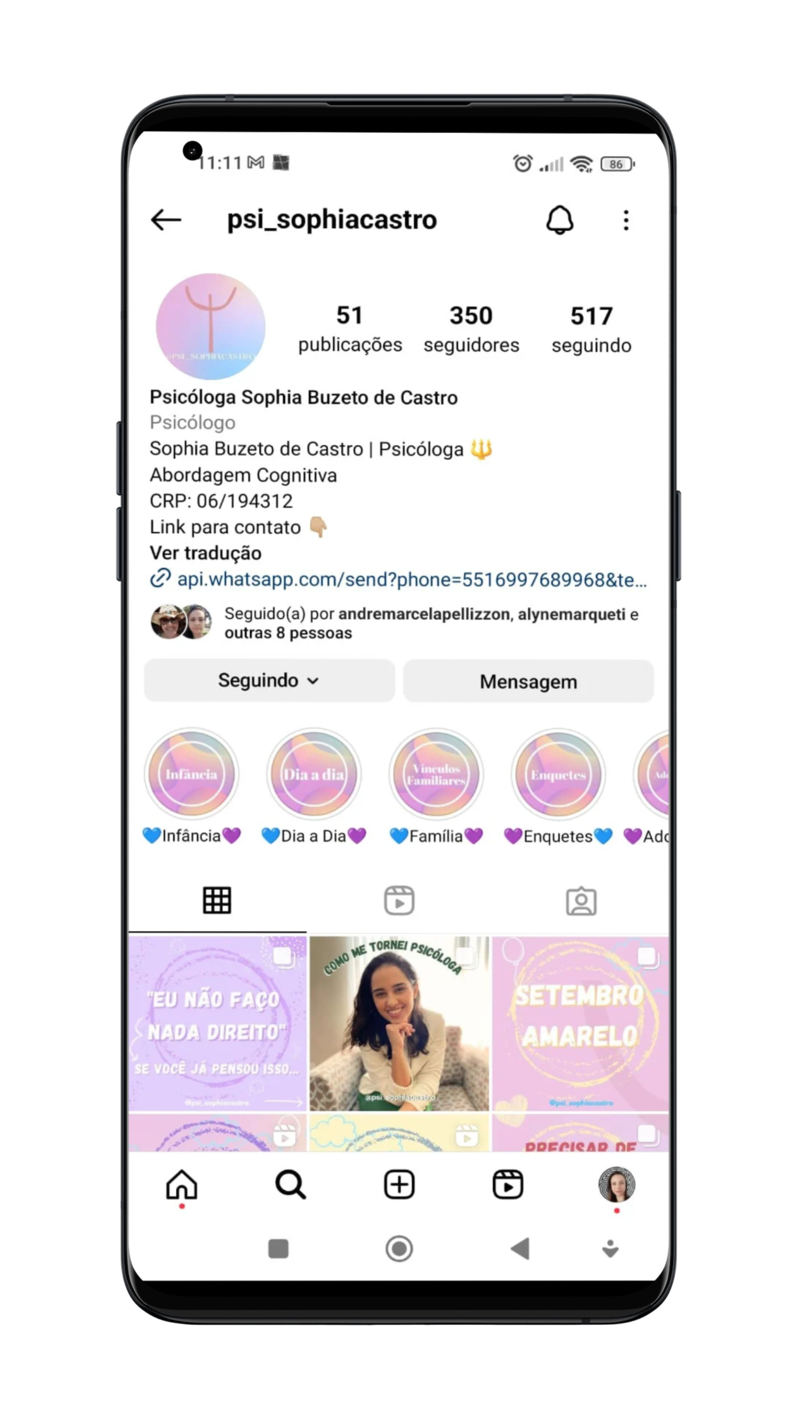 Instagram Psicóloga